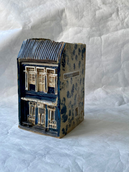 Shophouse Vessel: A hand-built stoneware ceramic vase inspired by Singapore heritage architecture and urban density, featuring raw textures by foRM of Mondays.