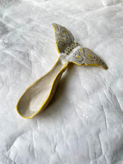 Ceramic butterfly-shaped spoon