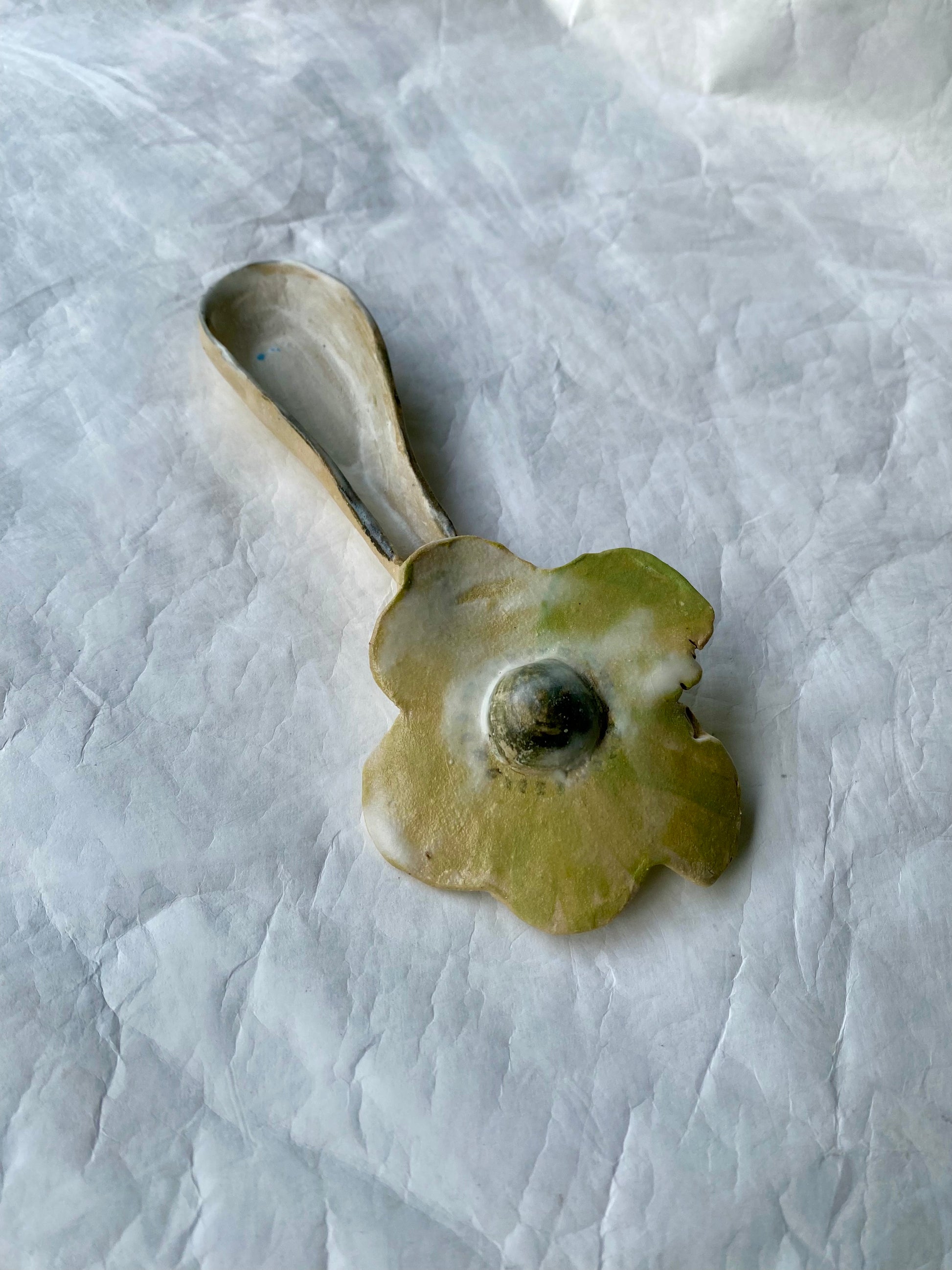 Ceramic flower-shaped spoon by foRM of Mondays 