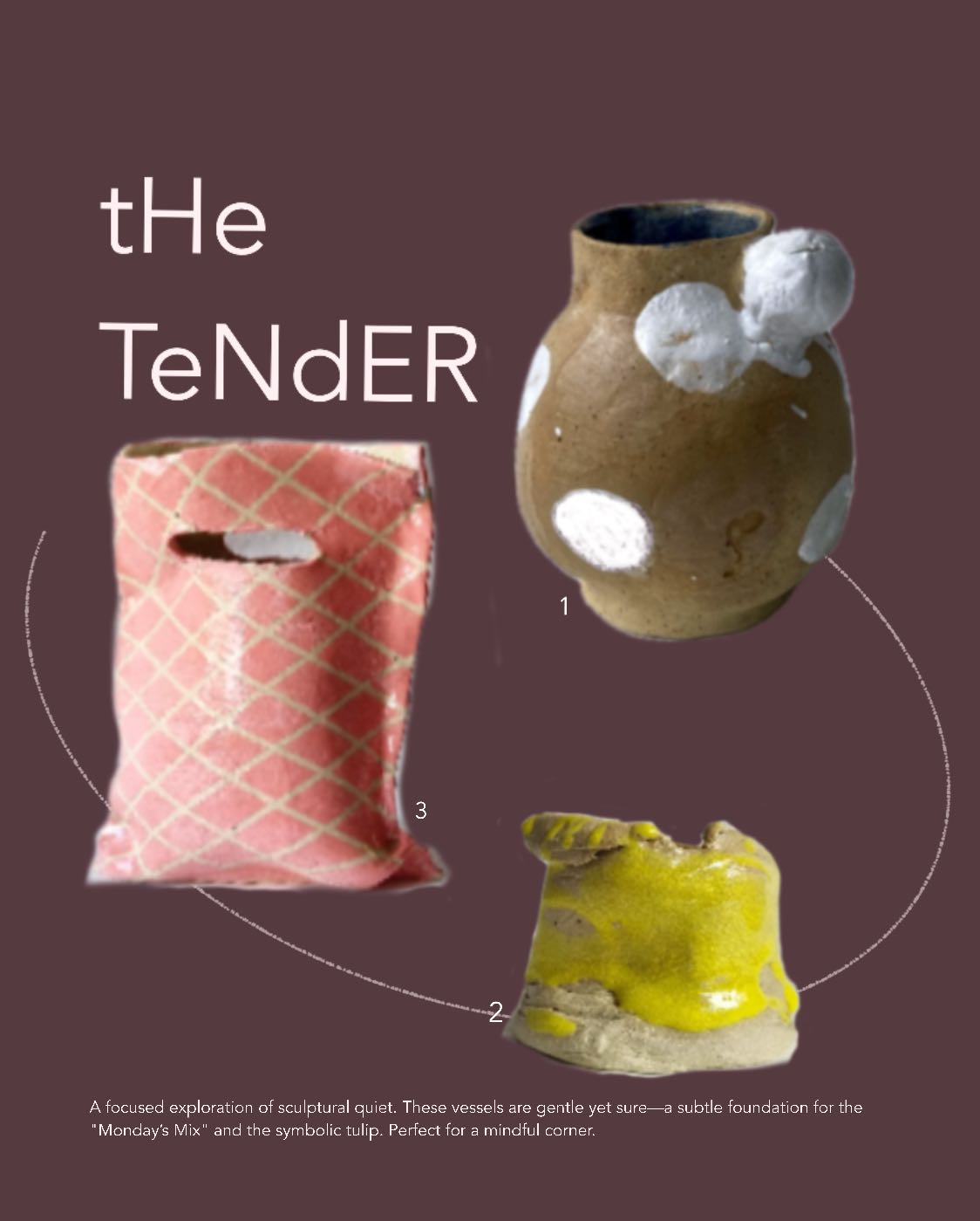 The tender - three small Avant garde ceramic vessels for Mother’s Day 